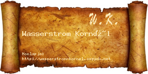 Wasserstrom Kornél névjegykártya